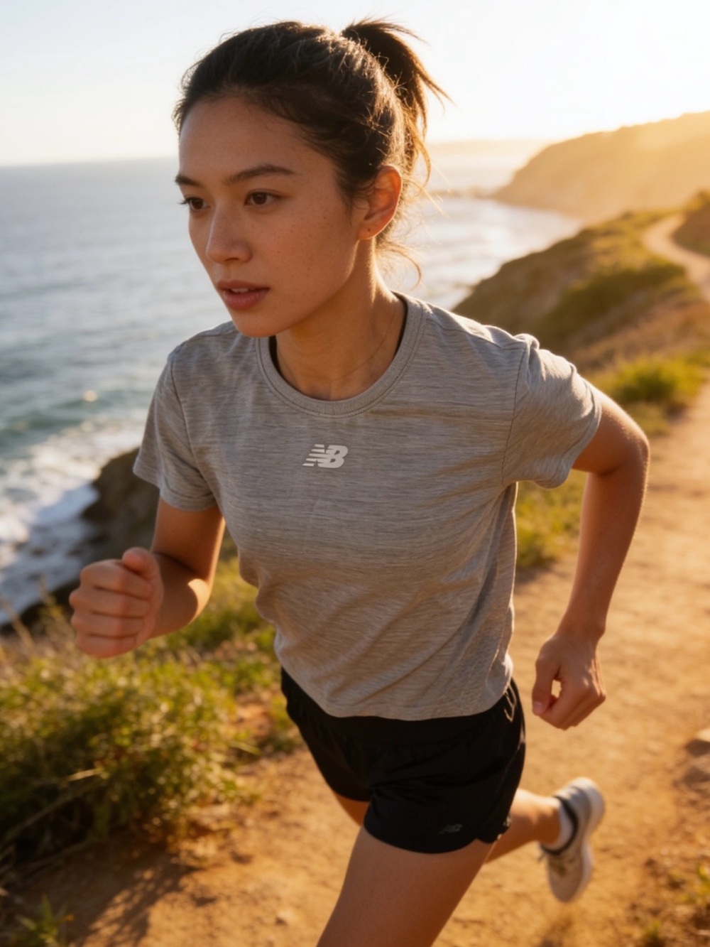 New Balance Women’s XL Gray Performance Athletic Short Sleeve Running Tee Shirt